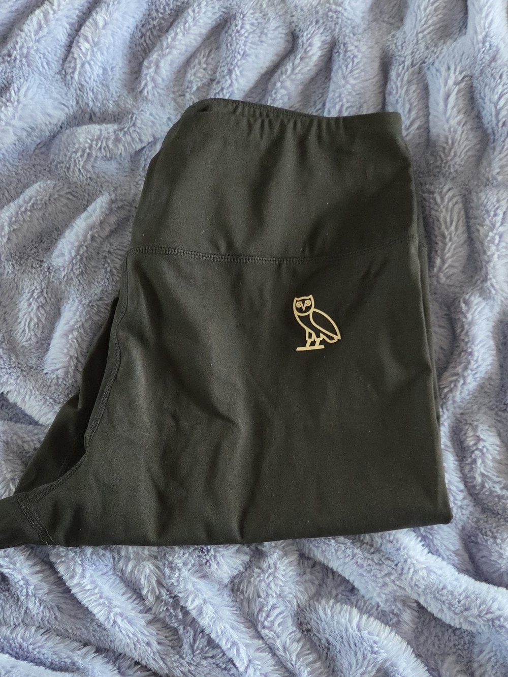 OVO Black Leggings with Gold Owl Logo